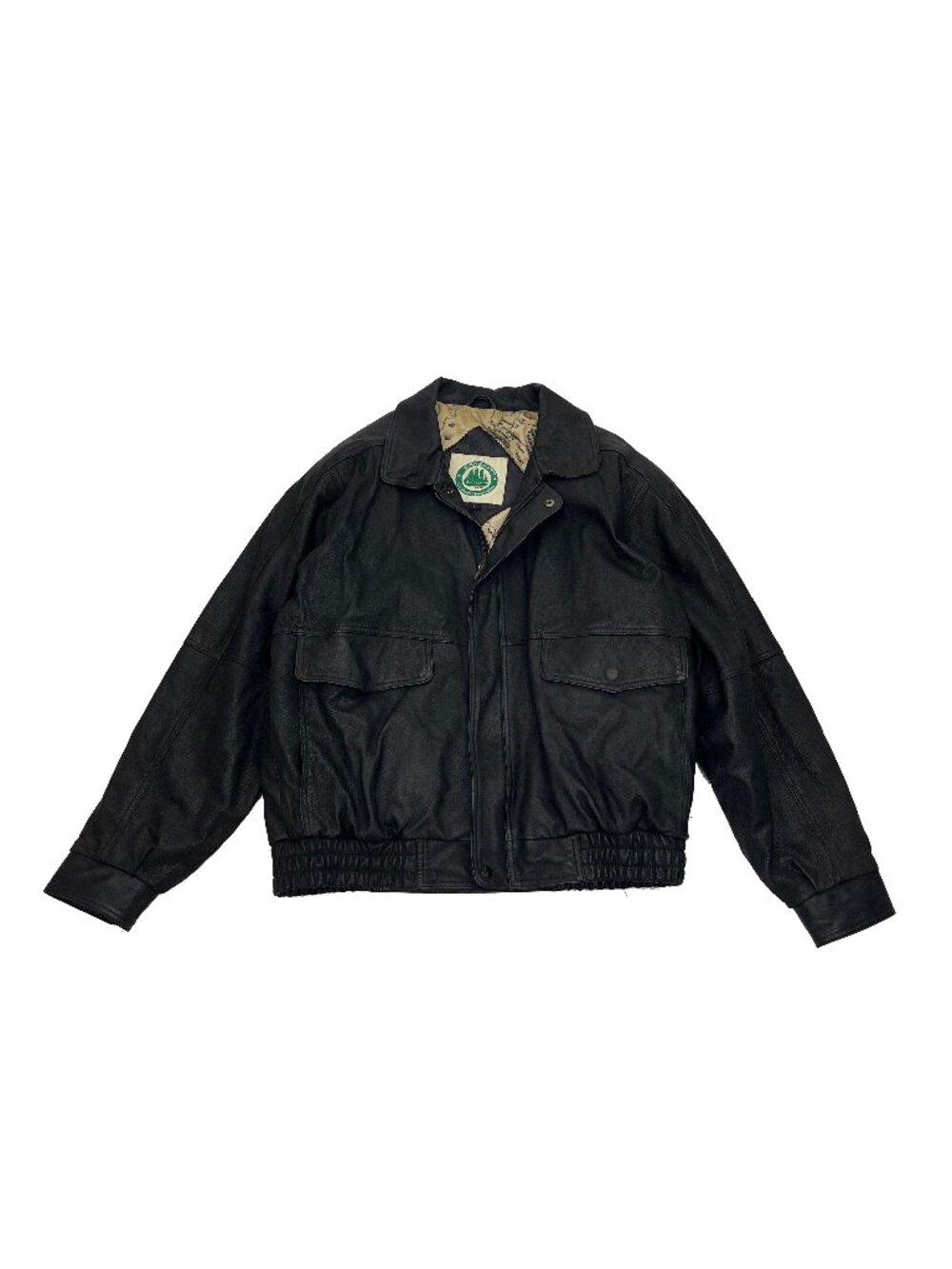 Burks Bay Black Genuine Leather Jacket Mens L
